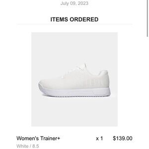 NOBULL women’s white trainer+ size 8.5 - NWT